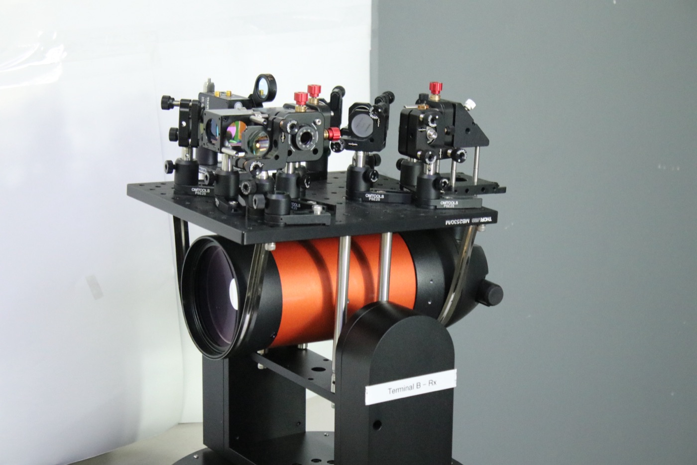 Terminal B Rx — Front View with Telescope Lens and OFE Breadboard