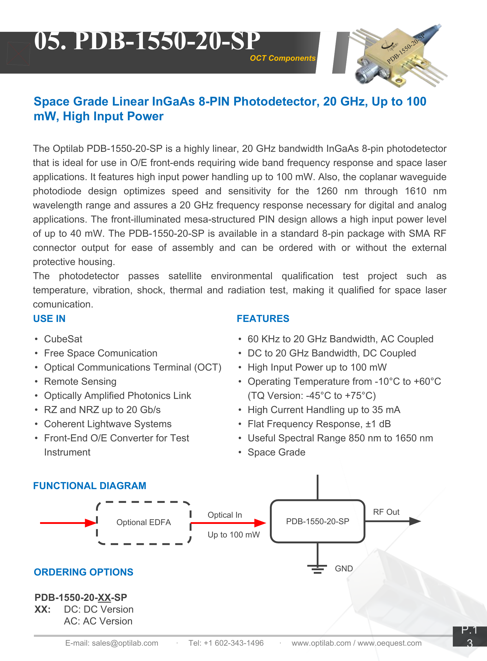 LT-DML-3-SP Direct Modulated Laser