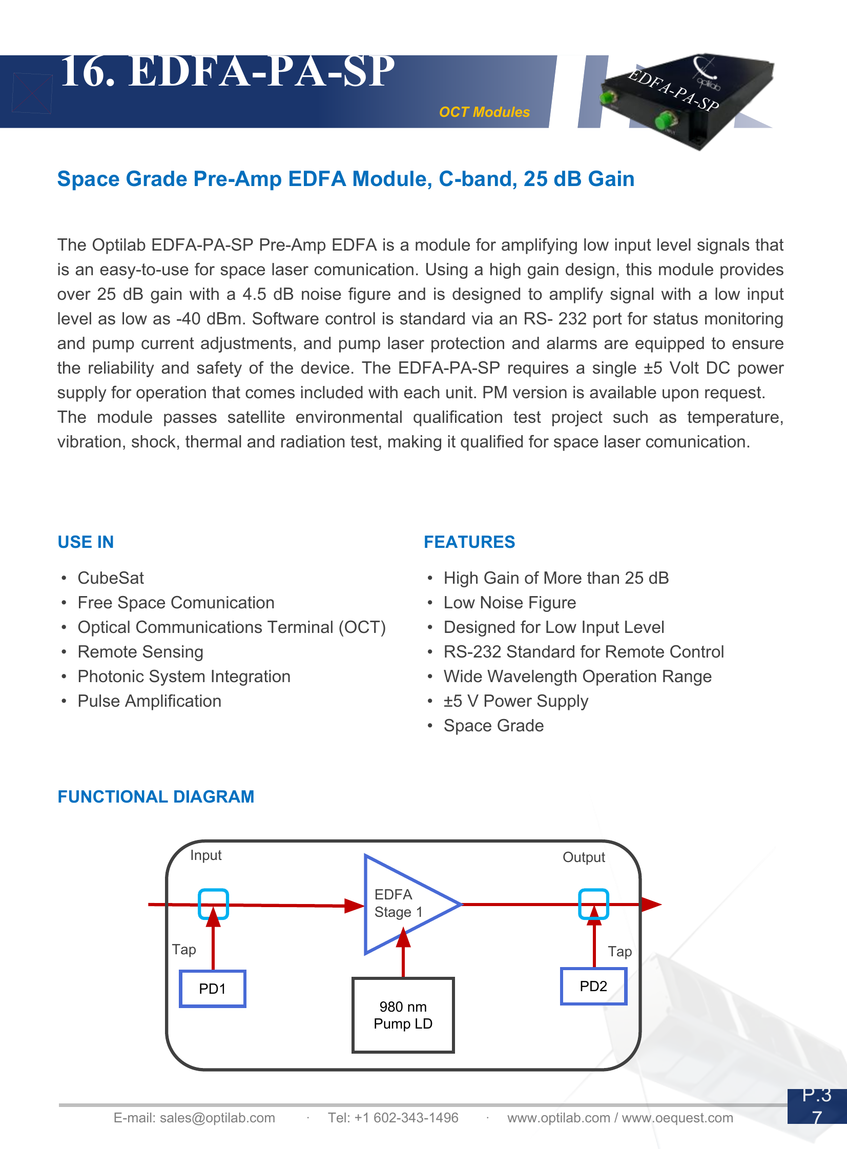 EDFA-PA-SP Pre-Amp EDFA